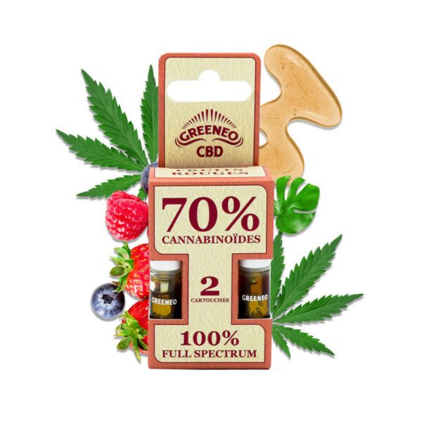 Cartouches CBD Fruits Rouges 70% - GREENEO