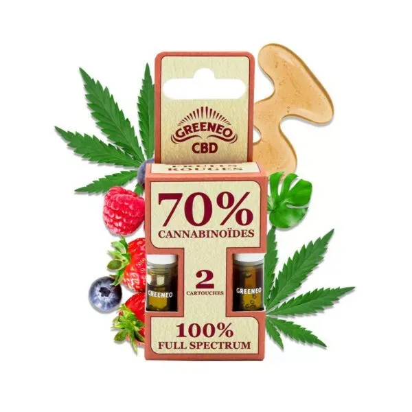 Cartouches CBD Fruits Rouges 70% - GREENEO