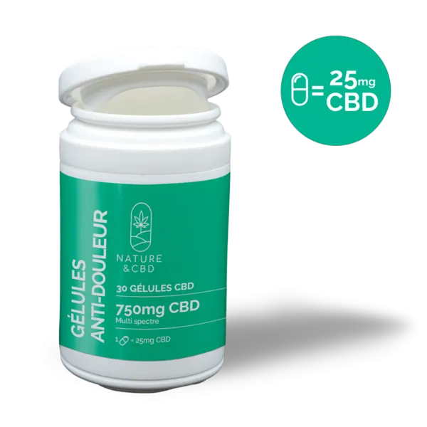 Gélules CBD Anti-Douleur 25mg - NATURE & CBD