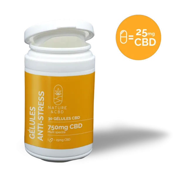 Gélules CBD Anti-Stress 25mg - NATURE & CBD