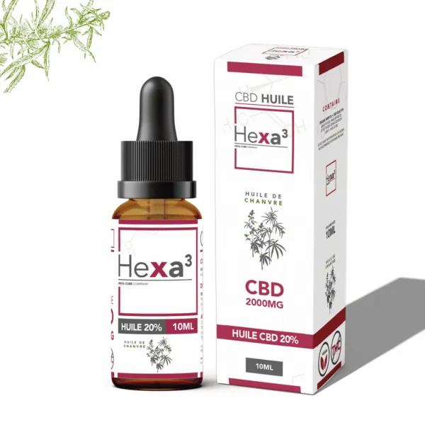 Huile de Chanvre au CBD 20% 10ml - HEXA3