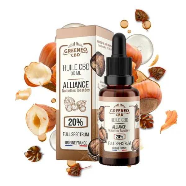 Huile CBD 20% Alliance Noisette Toastée 30mL - GREENEO