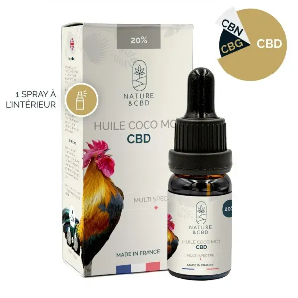 Huile CBD Coco MCT 20% 10mL - NATURE & CBD