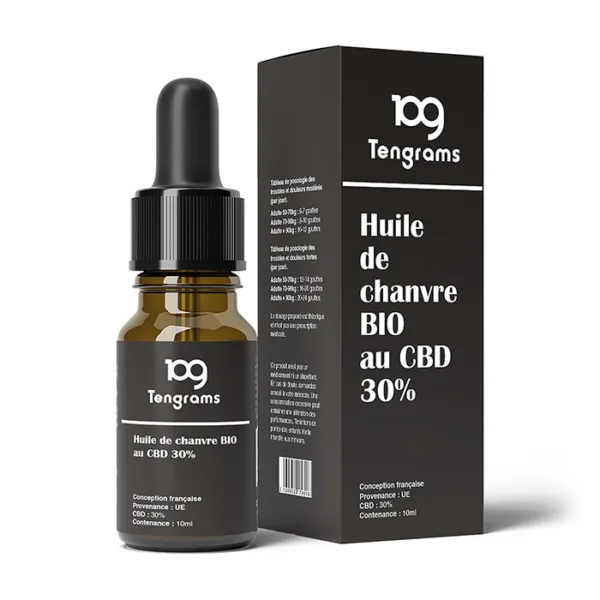 Huile CBD 30% au Chanvre Bio 10mL - TENGRAMS