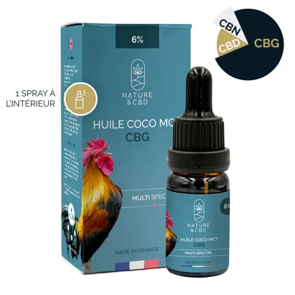 Huile CBG Coco MCT 6% 10mL - NATURE & CBD