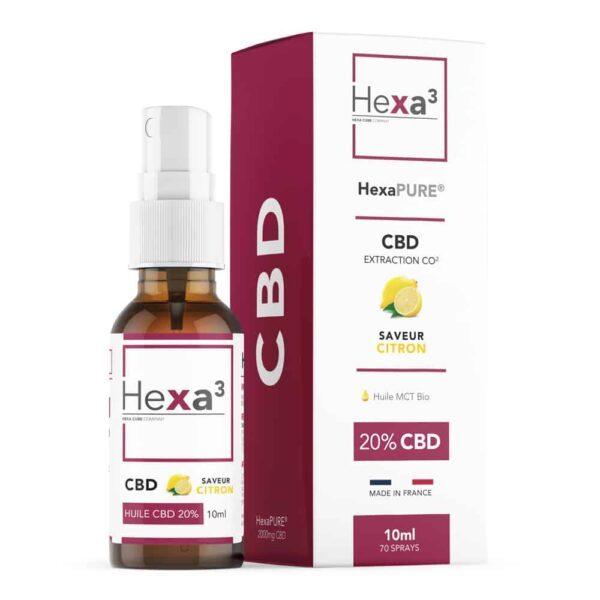 Huile MCT CBD 20% Citron 10ml - Spray - HEXA3