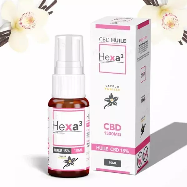 Huile MCT CBD 15% Vanille 10ml - Spray - HEXA3