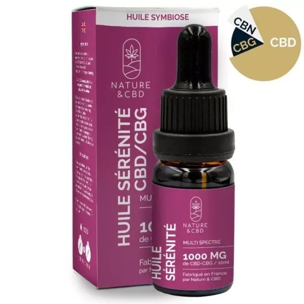 Huile CBD CBG 10% Sérénité Symbiose 10mL - NATURE & CBD